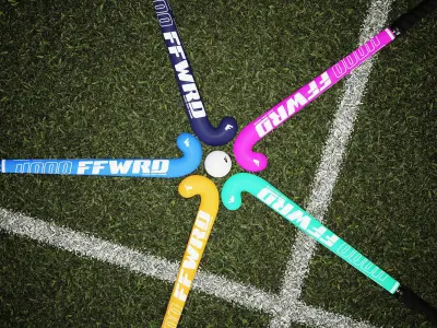 Field Hockey Stick and Ball 3D model