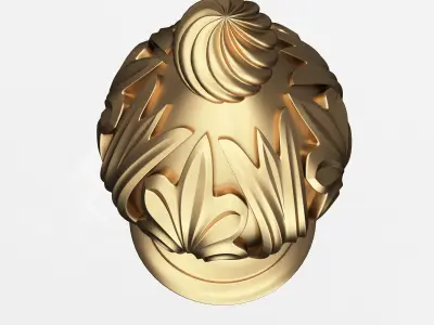 Carved Finial Knob 04 Low-poly 3D model