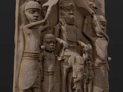 Ama Relief Plaque II Low-poly 3D model