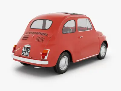 Fiat 500 1965-75 Italian Classic Car 3 Variants 3D model