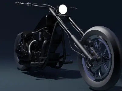 Motobike chopper motorcycle 3D model