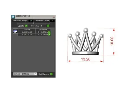 Crown pendant 3D print model purchase