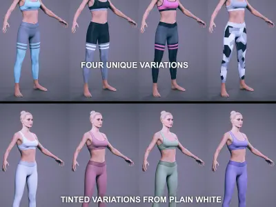 Female Character - Lea - Fitness Low-poly 3D model