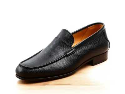 Black Leather Loafer Shoe Realistic Model Pack Low-poly 3D model