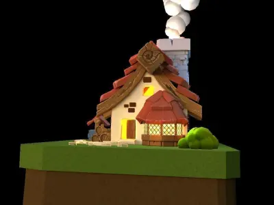 Cartoon house Free 3D model