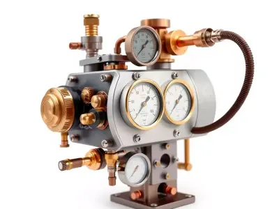 Steampunk Pressure Gauge model pack Low-poly 3D model