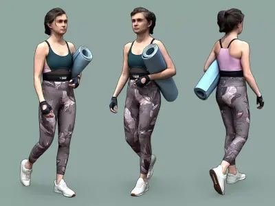 Stylized Fitness Character Low-poly 3D model