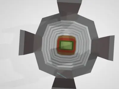 Athelete Racetrack Stadium Low-poly 3D model