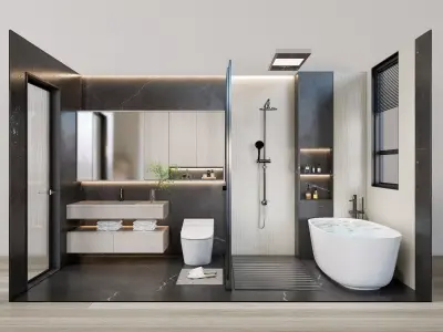 Vanity bathroom set 17 3D model