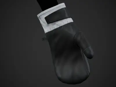 White And Black Snowboard Gloves Low-poly 3D model