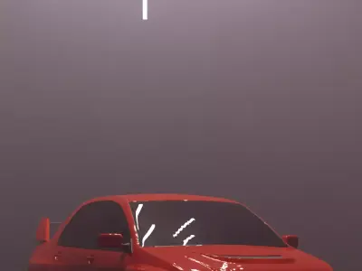 Evo 8 car in fog 3D model