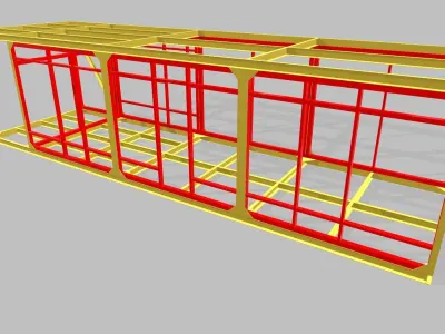Metal frame house 3D model