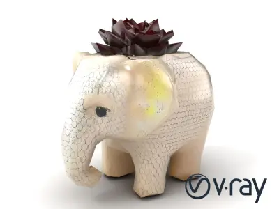 Cozy Elephant Planter Model Pack Low-poly 3D model