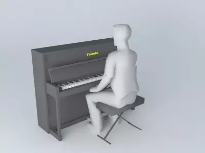 a normal piano black 3D model