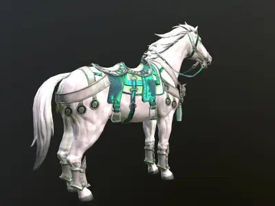War horse Low-poly 3D model