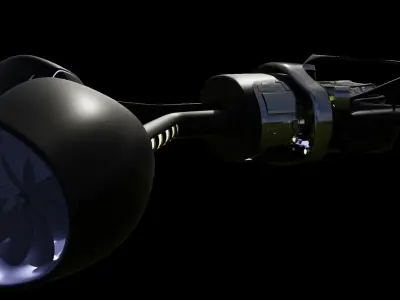 Cyberpunk sci fi flying car Free 3D model