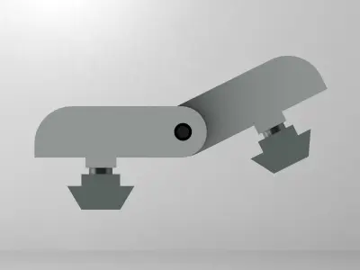 Aluminum Captive Lift-Off Hinge Low-poly 3D model