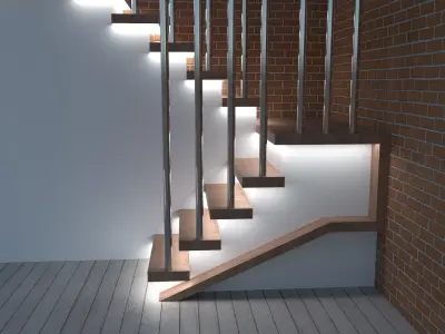 3D Stairs Luxury Low-poly 3D model