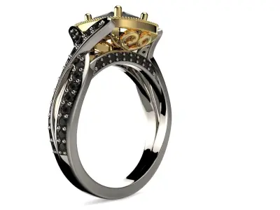 diamond engagement ring 3D print model