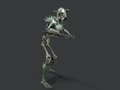 Skeleton Warrior 3 Low-poly 3D model