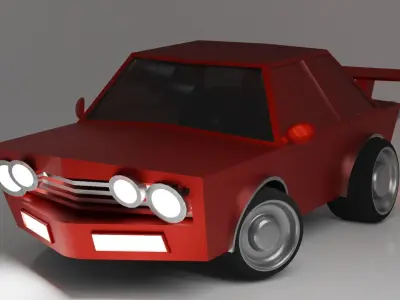 Fully Rigged Low Poly Car Low-poly 3D model
