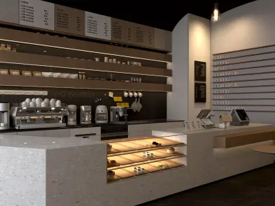coffee shop 3D model 3D model purchase