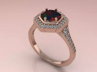 The Empress Hex Ring jewelry 3D model - for Her 3D print model