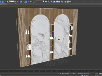Wood Marble Shelf 1 3D model