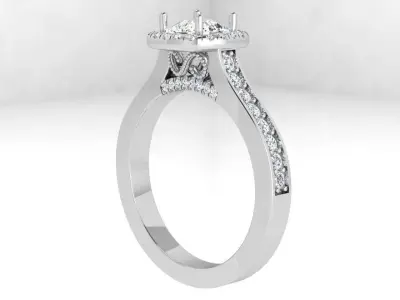 Square Halo Ring 4105 3D print model