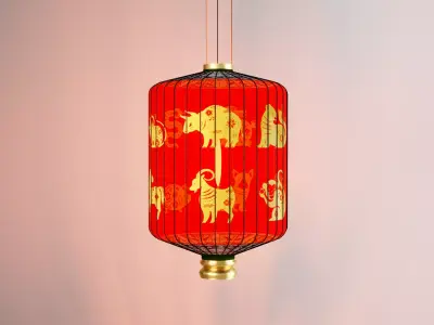 Chinese Hanging Lantern for Chinese New Year 2021 3D model
