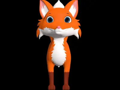 Cartoon Fox Low-poly 3D model shop