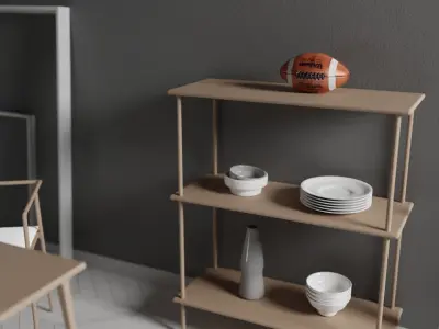 Rugby ball Low-poly 3D model