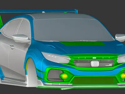 HONDA CIVIC TYPE-R VARIS ARISING 2 Low-poly 3D model