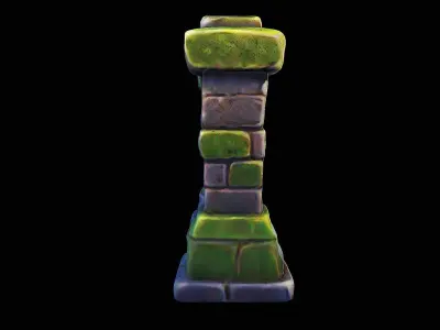 stylized stone arch 3D model