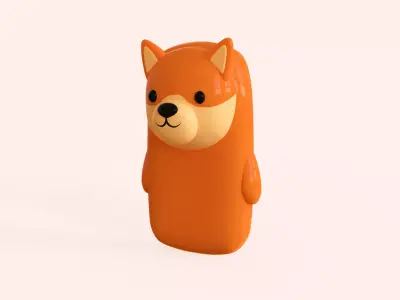Fox Phone Toy  Low-poly 3D model