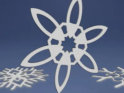 snowflake decoration ornament coaster 3D print model