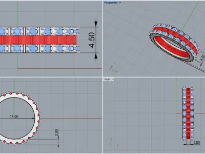 Rolex chain ring model 801 3D print model