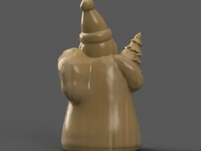 santa clause sculpture for table - desk - tree - keychain 3D print model