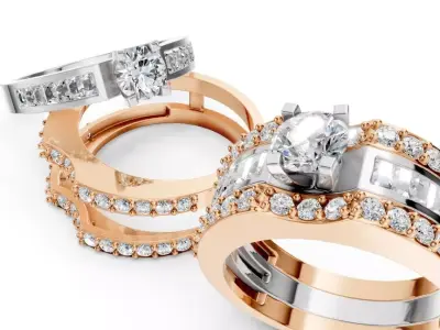 Citrine Luxury Gem Set Ring   CJR 005 3D print model