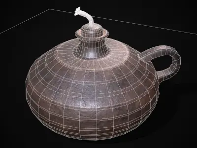 Celtic Oil Lamp Low-poly 3D model