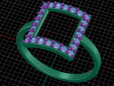 ring with stones Free 3D print model