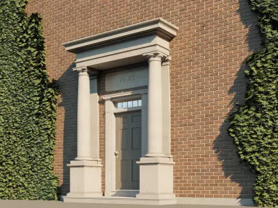 Portico Entrance Porch Door Surround with Columns Tuscan Order 3D model
