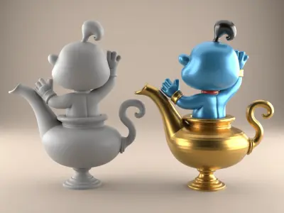 Fun Genie Lamp 3D STL File for Desk Decor Toys 3 3D print model