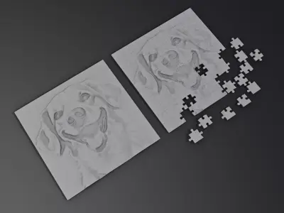 Dog Jigsaw Puzzle 100 Piece 3D print model