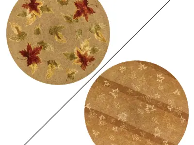 Round Rug Set 196 3D model