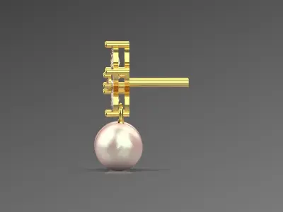 luxury pearl earring pe0023 3D print model