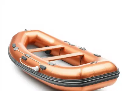 Orange Inflatable Raft model pack Low-poly 3D model