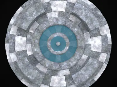 Quad Opening Water Fountain Low-poly 3D model