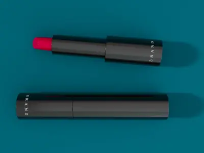 Lipstick with customised brand name Low-poly 3D model