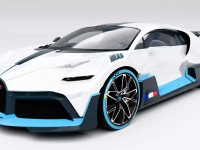 Bugatti Divo 2019 Low-poly 3D model